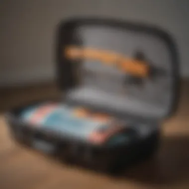Interior Protection in Surfboard Bags Interior view of a hard case surfboard bag with foam padding