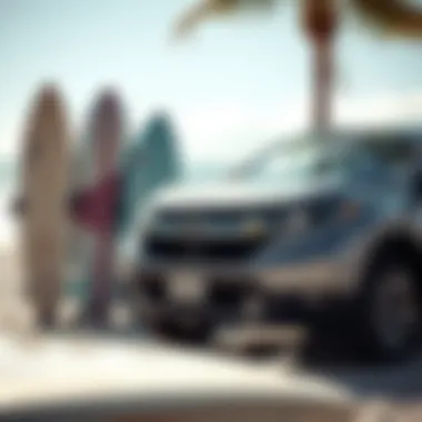Fusion of Surf Culture and Honda in Cocoa Beach Surfboards and Honda vehicle in a picturesque Cocoa Beach setting