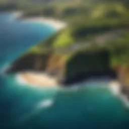 Aerial view of Honolua Bay showcasing its stunning coastline and surf breaks
