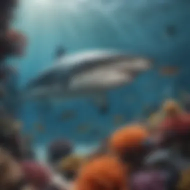 Sharks in Their Natural Habitat A vibrant coral reef habitat supporting various shark species