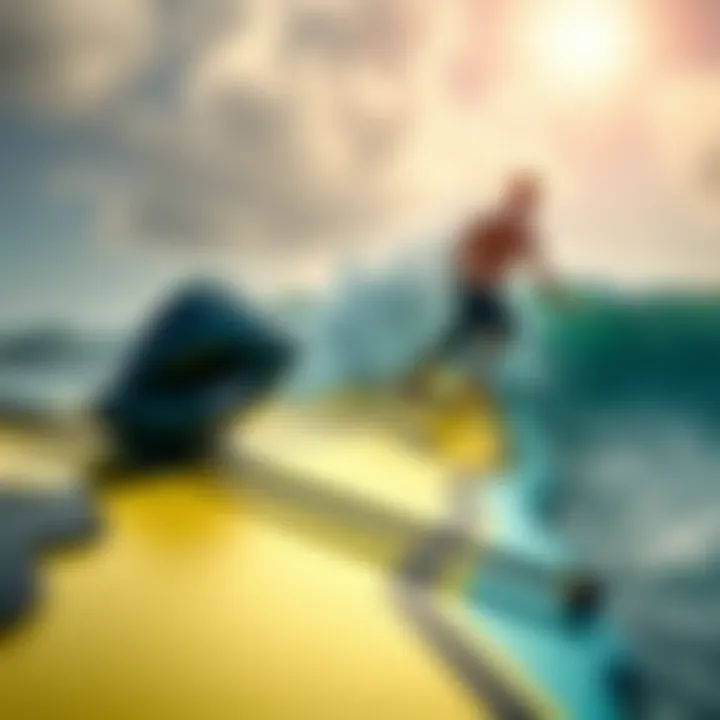 Close-up of jetski surfboard technology and design features