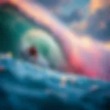 Dynamic Surf Culture Dynamic surf scene showcasing vibrant waves and surfers in action