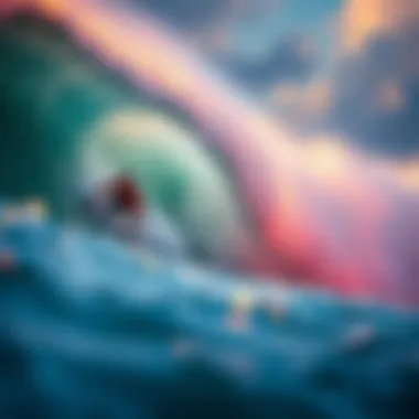 Dynamic Surf Culture Dynamic surf scene showcasing vibrant waves and surfers in action