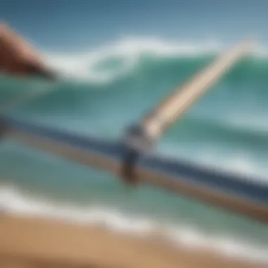 Lightweight Surf Travel Rod Features A close-up view of a surf rod showcasing its lightweight design
