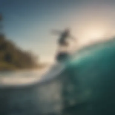 Advanced Wakesurfing Moves An athlete performing advanced maneuvers while wakesurfing.