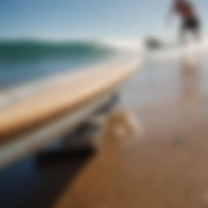 Close-up of a balance board used for enhancing wakesurfing skills.