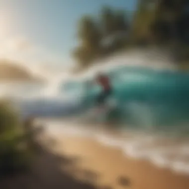 Catch Surfing Culture at the Beach A picturesque beach setting highlighting catch surfing culture