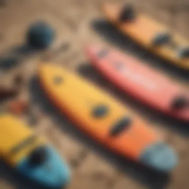 Catch Surfing Equipment Overview An array of catch surfing equipment displayed outdoors