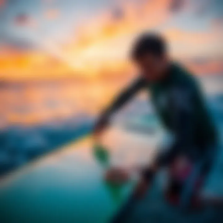 Measuring Wakesurf Board Dimensions Person measuring wakesurf board dimensions for selection