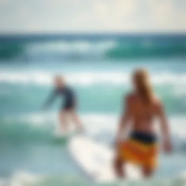 Engaging Surfing Lessons for All Skill Levels Surfing lesson in action at Miramar Surf Camp