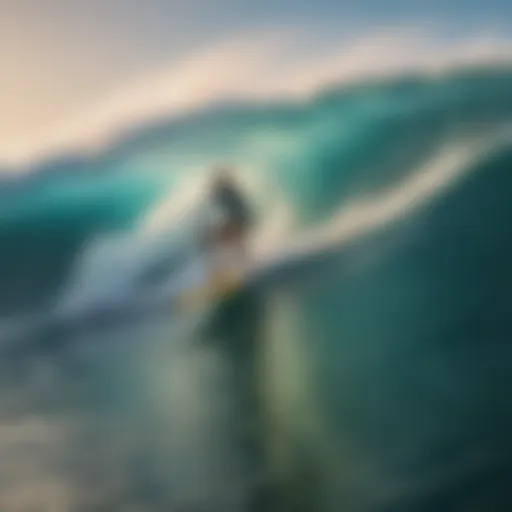 Vibrant surf scene at a popular beach destination