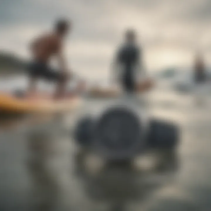 Group of surfers discussing the Nixon Ultratide Watch