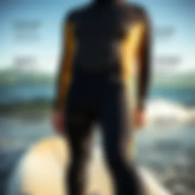 Highlighting Patagonia Wetsuit Features Patagonia wetsuit features highlighted on a surfboard
