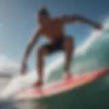 Demonstrating the precision of power slides on a surfboard.