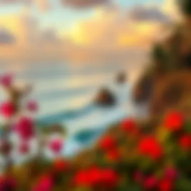 Stunning Landscape View of the Surfing Destination Stunning landscape view of the surfing destination