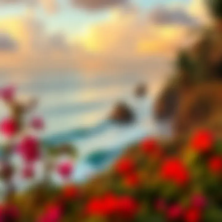 Stunning Landscape View of the Surfing Destination Stunning landscape view of the surfing destination