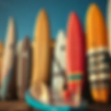 Vintage surfboards representing Rip Curl's heritage