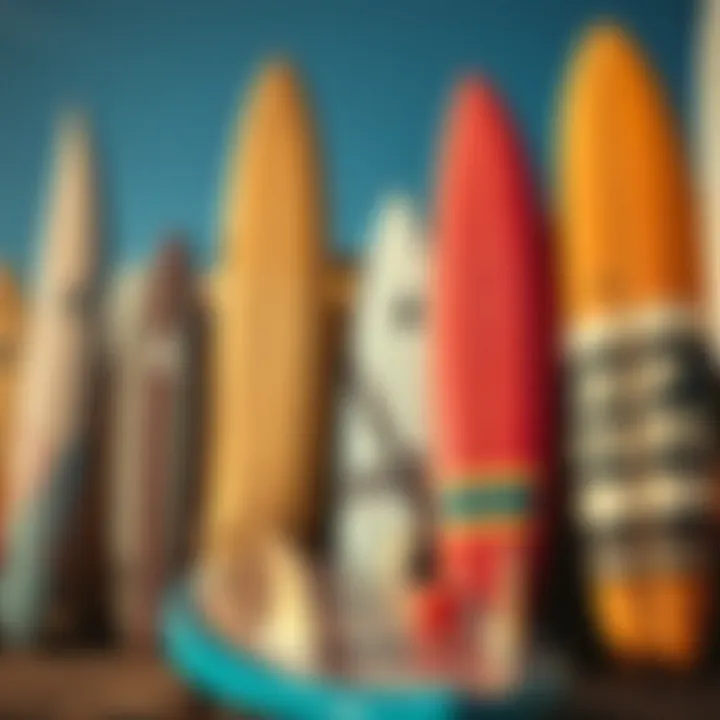 Vintage surfboards representing Rip Curl's heritage