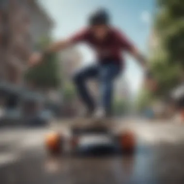 A futuristic self-propelled skateboard design