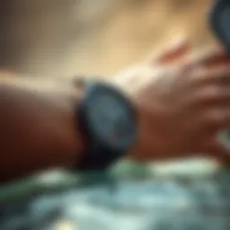A close-up of a shark deterrent bracelet showcasing its technology.