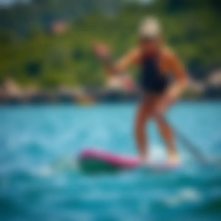 An expert demonstrating paddle boarding techniques