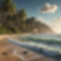 A scenic beach view ideal for surf fishing.