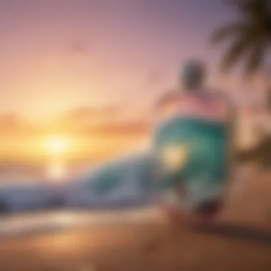 Capturing the Essence of Surfing in Fragrance A close-up of a surf wax scented air freshener with a sunset backdrop.