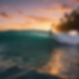 Sunset over the pristine waves at Surfari Bocas