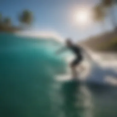 Surfer enjoying the waves in Maui