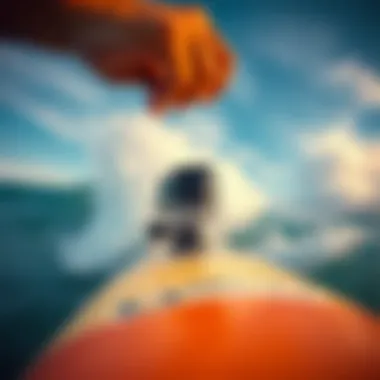 Capturing Action Shots with GoPro A surfer capturing action shots with a GoPro mounted on a board