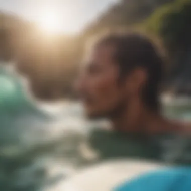Hydration Tips for Surfers Surfer hydrating under sun