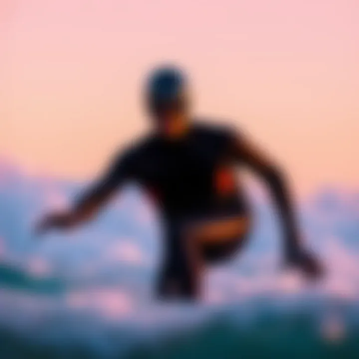 Surfer in a High-Tech Wet Suit Surfer in action wearing a high-tech wet suit