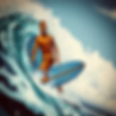 Textured Surfer Wallpaper Featuring Beach Elements Close-up of textured surfer wallpaper with beach elements