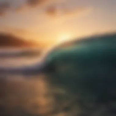 Sunset Waves of Samara A stunning sunset view over the waves in Samara, showcasing the perfect surfing conditions.