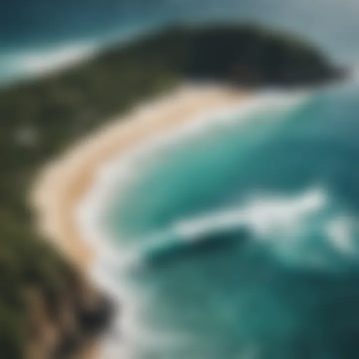 Aerial view of diverse surf spots along the Caribbean coast