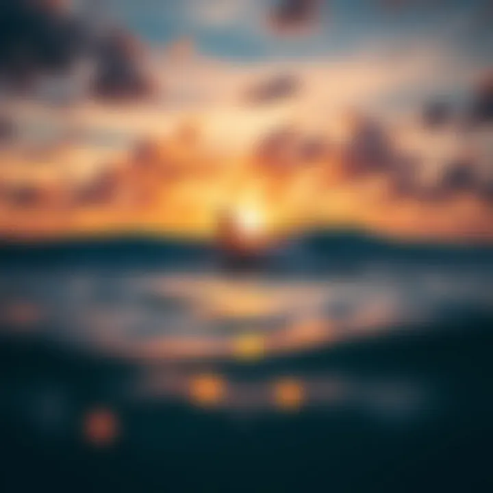 Surfer riding a wave in Punta Cana during sunset