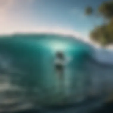 A surfer riding a wave in Costa Rica