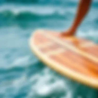 Enhancing Surfboard Performance with Teak Tuning Decks A surfboard with a teak tuning deck in action on the waves.