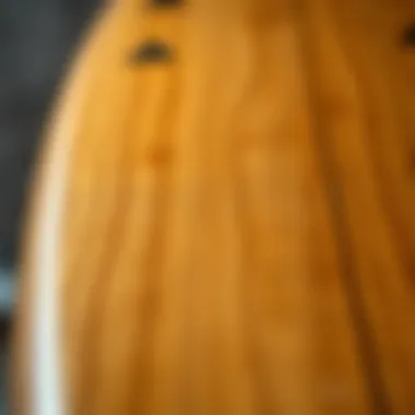 Unique Properties of Teak Wood for Surfboard Tuning A close-up view of teak wood highlighting its durability and natural beauty.