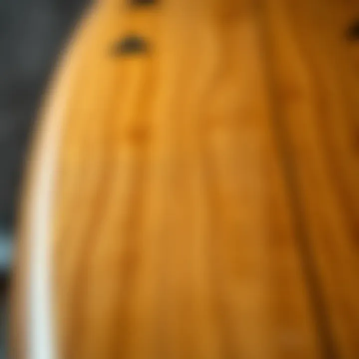Unique Properties of Teak Wood for Surfboard Tuning A close-up view of teak wood highlighting its durability and natural beauty.