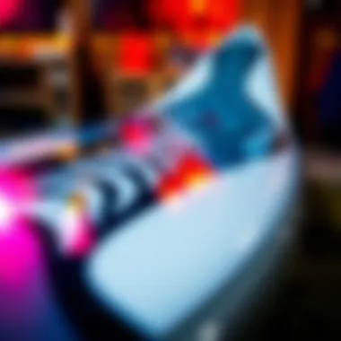 High-Performance Surfboard Design Close-up of a high-performance surfboard highlighting its intricate design