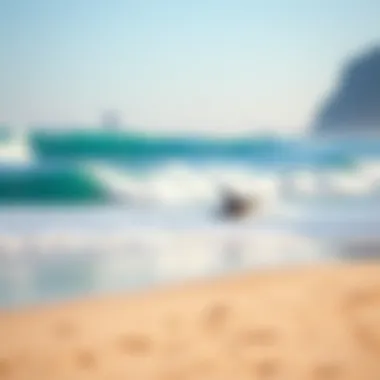 Ideal Surfing Conditions at Serene Beach A serene beach landscape showcasing ideal surfing conditions