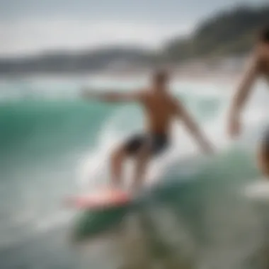 A vibrant skimboarding competition with participants showcasing their skills.