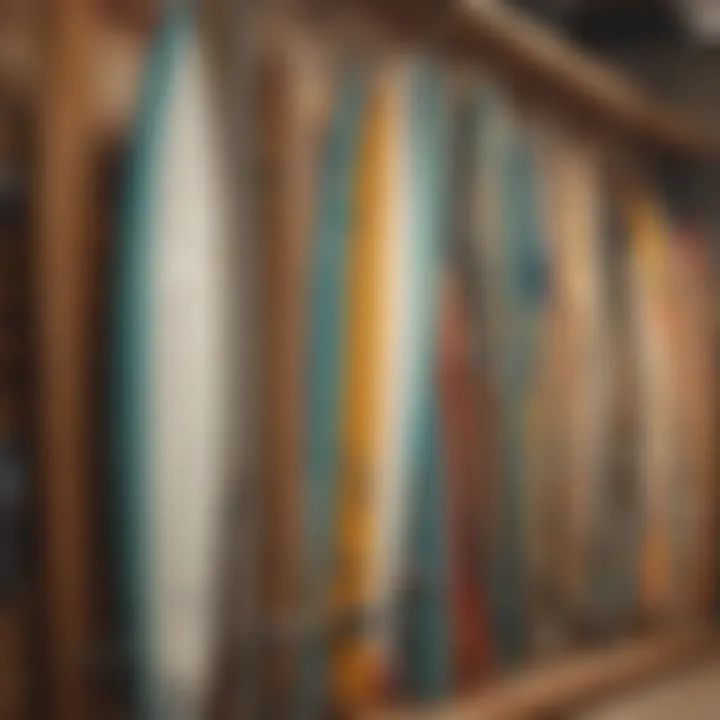 Detailed layout of various surfboard rack designs with specifications