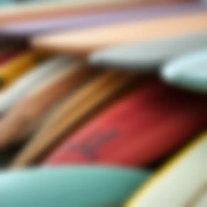 Diverse Surf Blanks and Their Materials Detailed view of various surf blanks showcasing different materials and textures