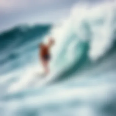 Surfer Riding the Waves A surfer gliding through waves on a 43-inch bodyboard, demonstrating performance
