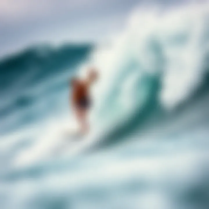 Surfer Riding the Waves A surfer gliding through waves on a 43-inch bodyboard, demonstrating performance