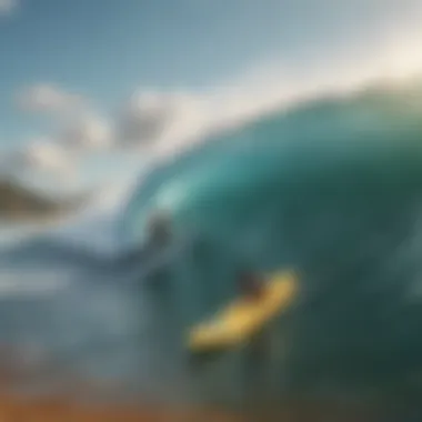Educational Surfing Game on Environmental Awareness An educational screen from a surfing game promoting environmental awareness