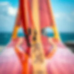 Detailed view of wind surf board construction