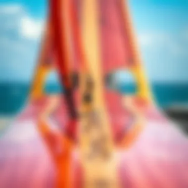 Detailed view of wind surf board construction